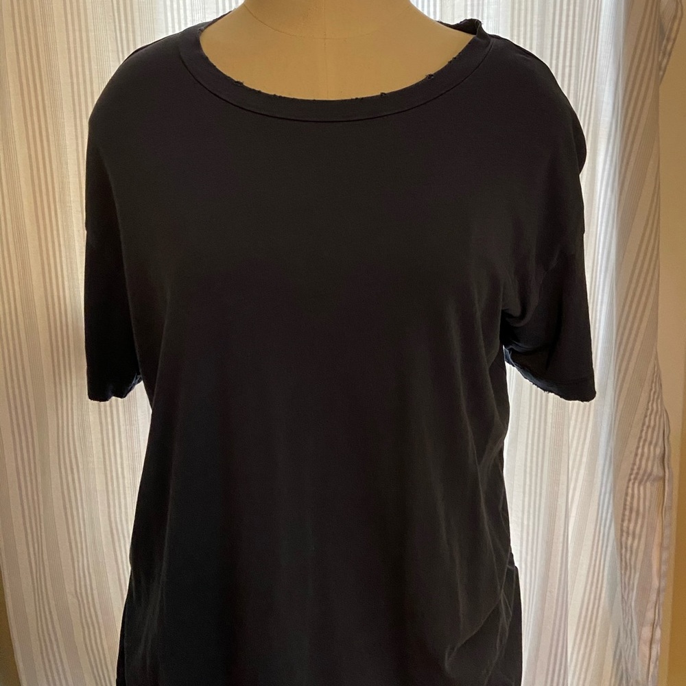 Aerie Navy Blue Distressed Oversized Tee